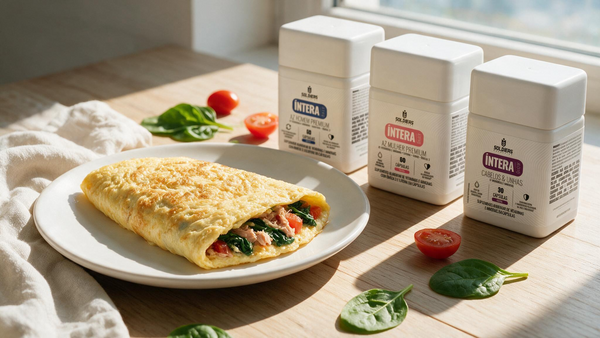 Omelete de Atum com Espinafre e Tomate