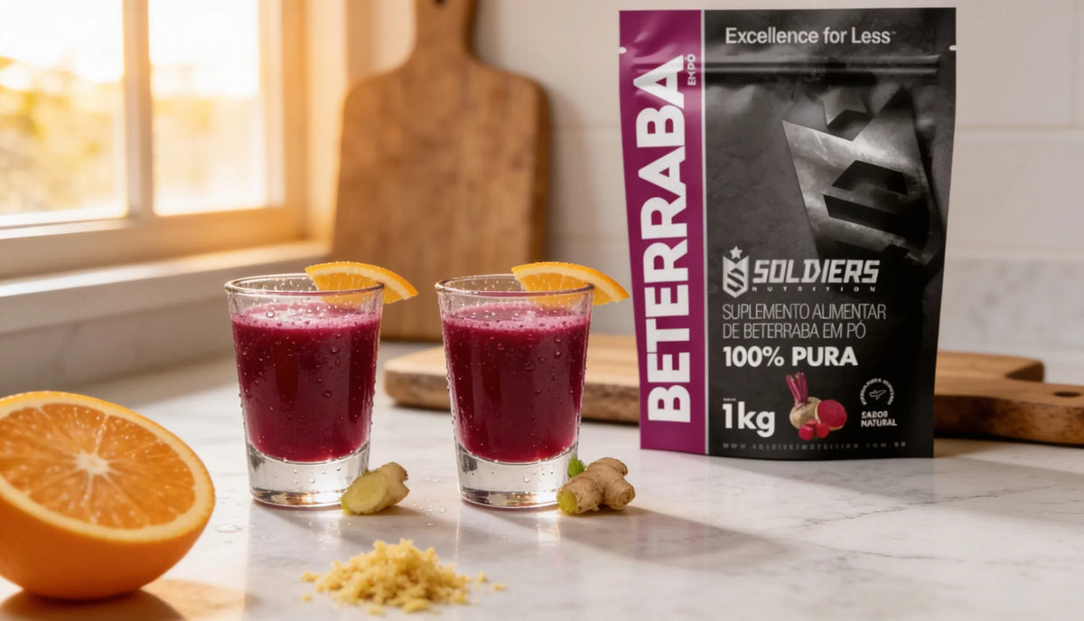 Shot Energético de Beterraba com Laranja e Gengibre