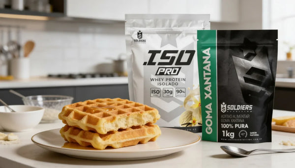 Waffle Proteico de Baunilha com Whey Isolado