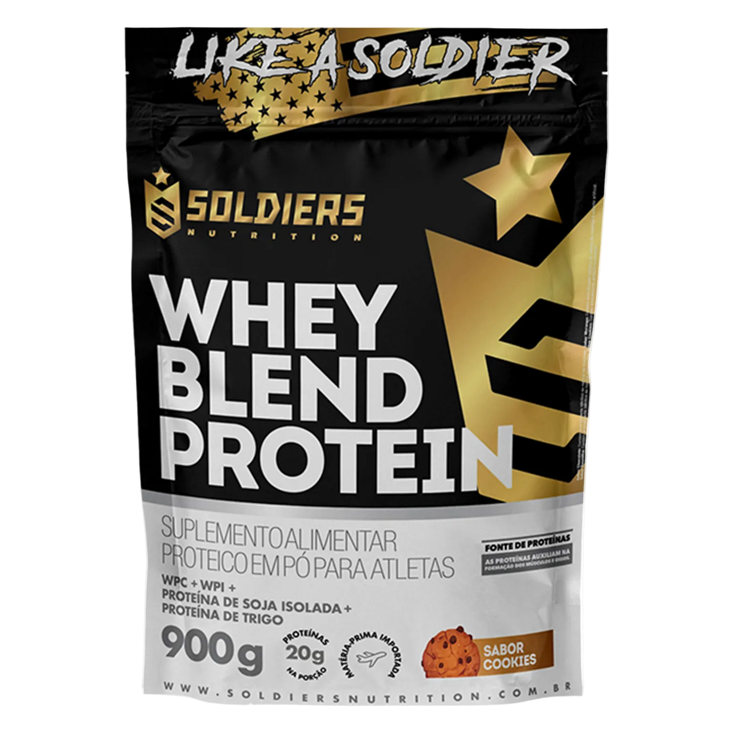 Whey Blend Protein Concentrado e Isolado - 900g - Soldiers Nutrition