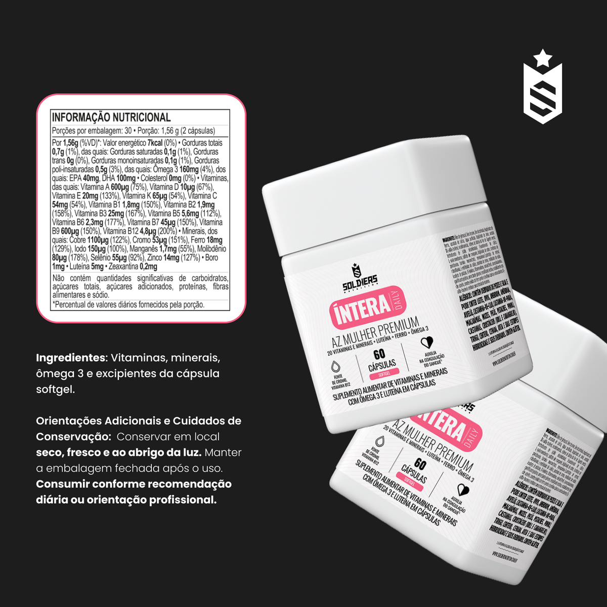 Multivitamínico AZ Mulher Premium 60 Cáps - Íntera Daily