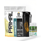 Kit Iniciante Whey Primal 1Kg + Creatina 250g + Multi Vita 60 Cáps + Coqueteleira 600ml 8