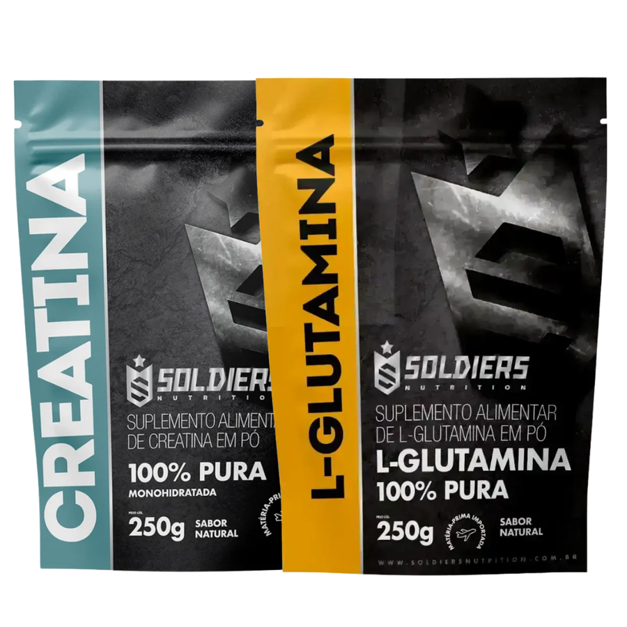 Kit Creatina Monohidrata 250g + L-Glutamina 250g