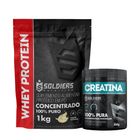 Kit Whey Protein Concentrado 1Kg + Creatina Monohidratada Pote 300g 6