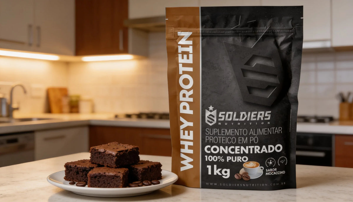Brownie Proteico de Café com Whey Concentrado Mocaccino