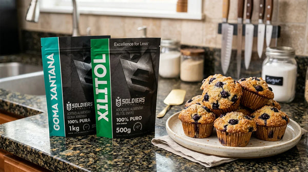 Muffin de Blueberry Sem Glúten com Xilitol