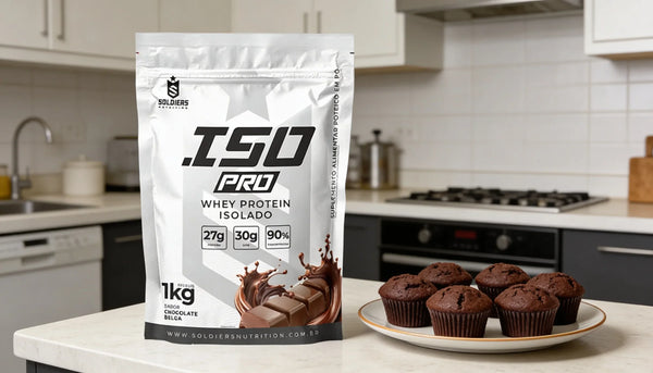 Muffin Fit de Banana e Chocolate Belga com ISO PRO Whey
