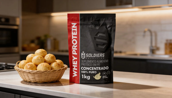 pão de queijo fit com whey natural