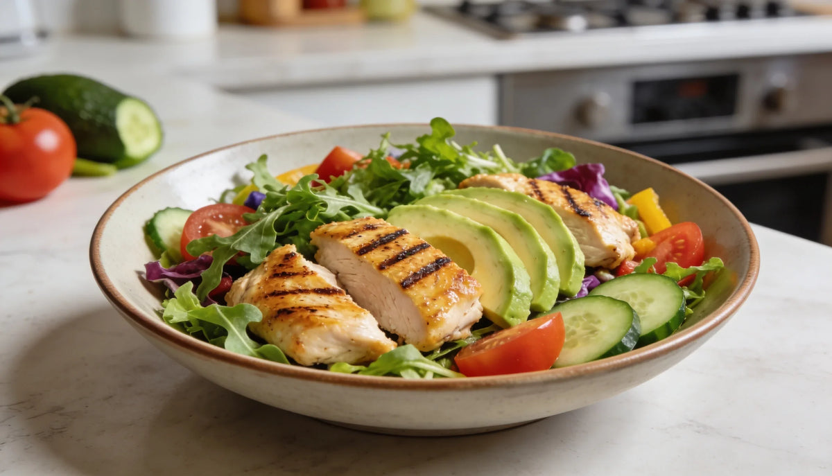 Salada de Frango Grelhado com Abacate