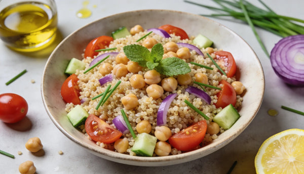 Salada de Quinoa com Grão-de-Bico: