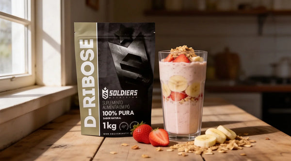 Vitamina Energética de morango e banana com D-Ribose Soldiers Nutrition
