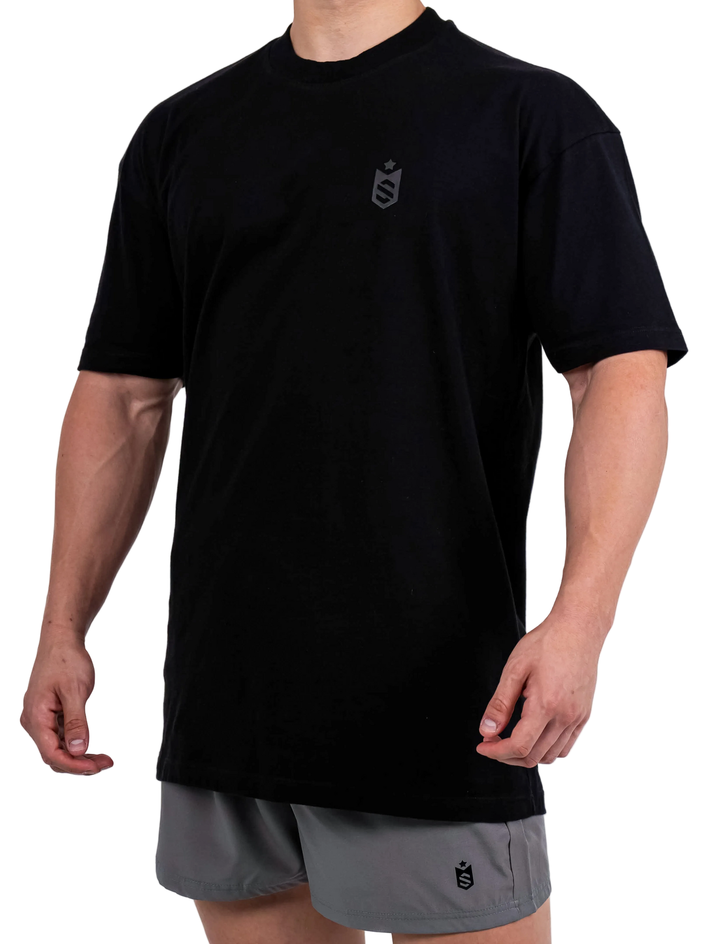 Camiseta Oversized SN Grey  Emblem Preto - Soldiers Nutrition