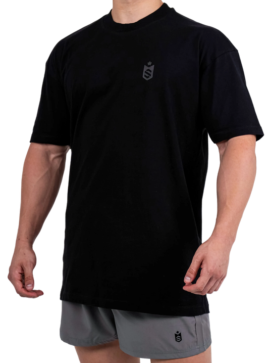 Camiseta Oversized SN Grey  Emblem Preto - Soldiers Nutrition