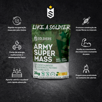 Hipercalórico Army Super Mass Baunilha 3Kg - Soldiers Nutrition