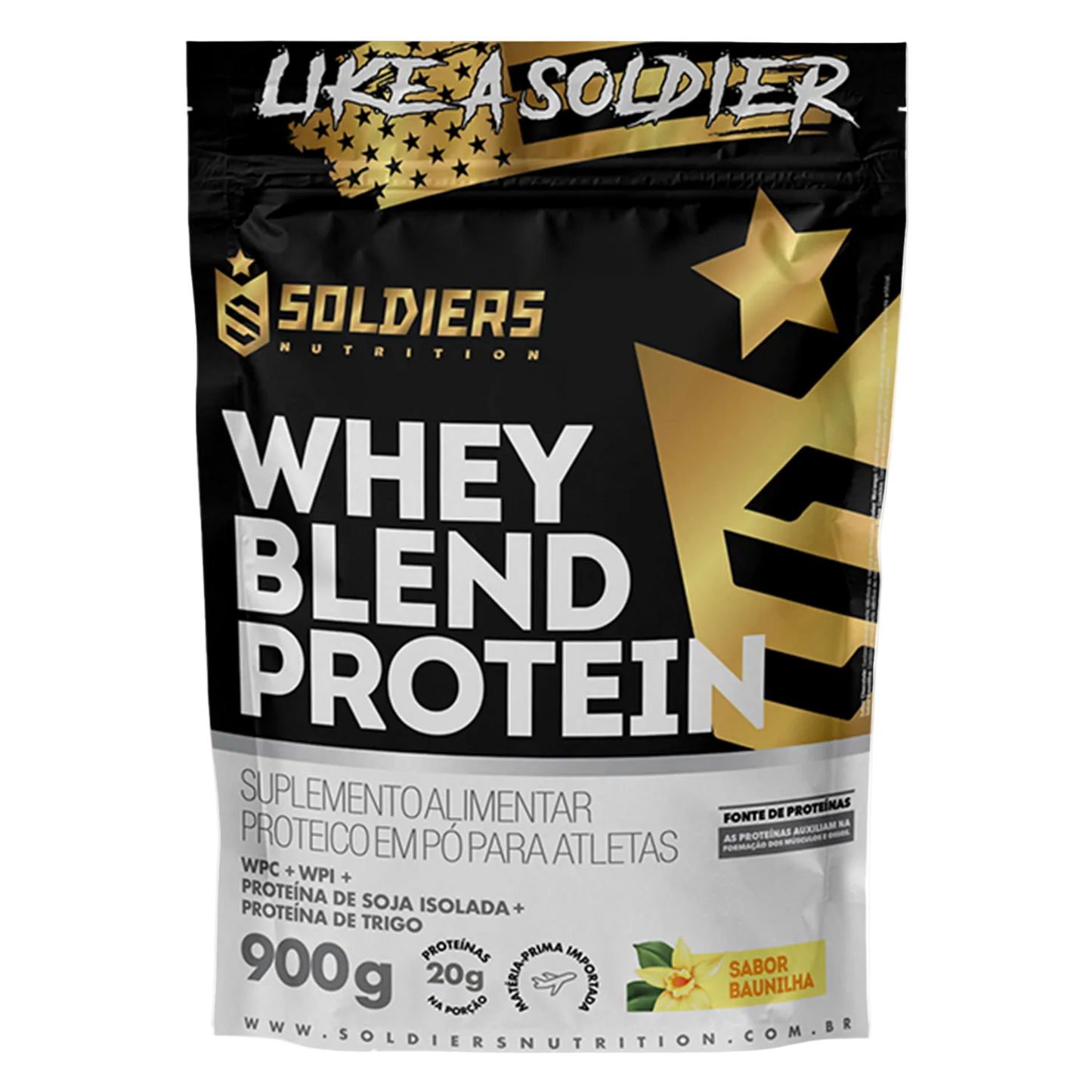 Whey Blend Protein Concentrado e Isolado - 900g - Soldiers Nutrition