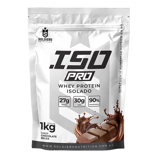 ISO PRO Whey Protein Isolado Chocolate Belga 1kg - Soldiers Nutrition