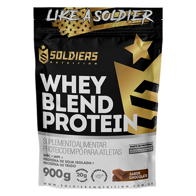 Whey Blend Protein Concentrado e Isolado Chocolate 900g - Soldiers Nutrition