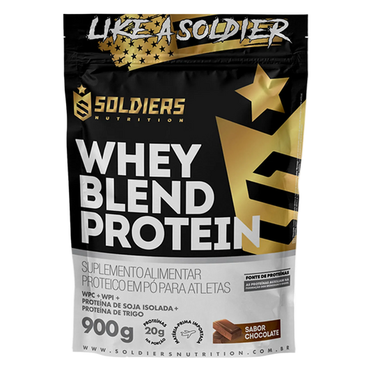 Whey Blend Protein Concentrado e Isolado Chocolate 900g - Soldiers Nutrition