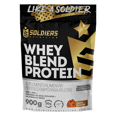 Whey Blend Protein Concentrado e Isolado Cookies 900g - Soldiers Nutrition