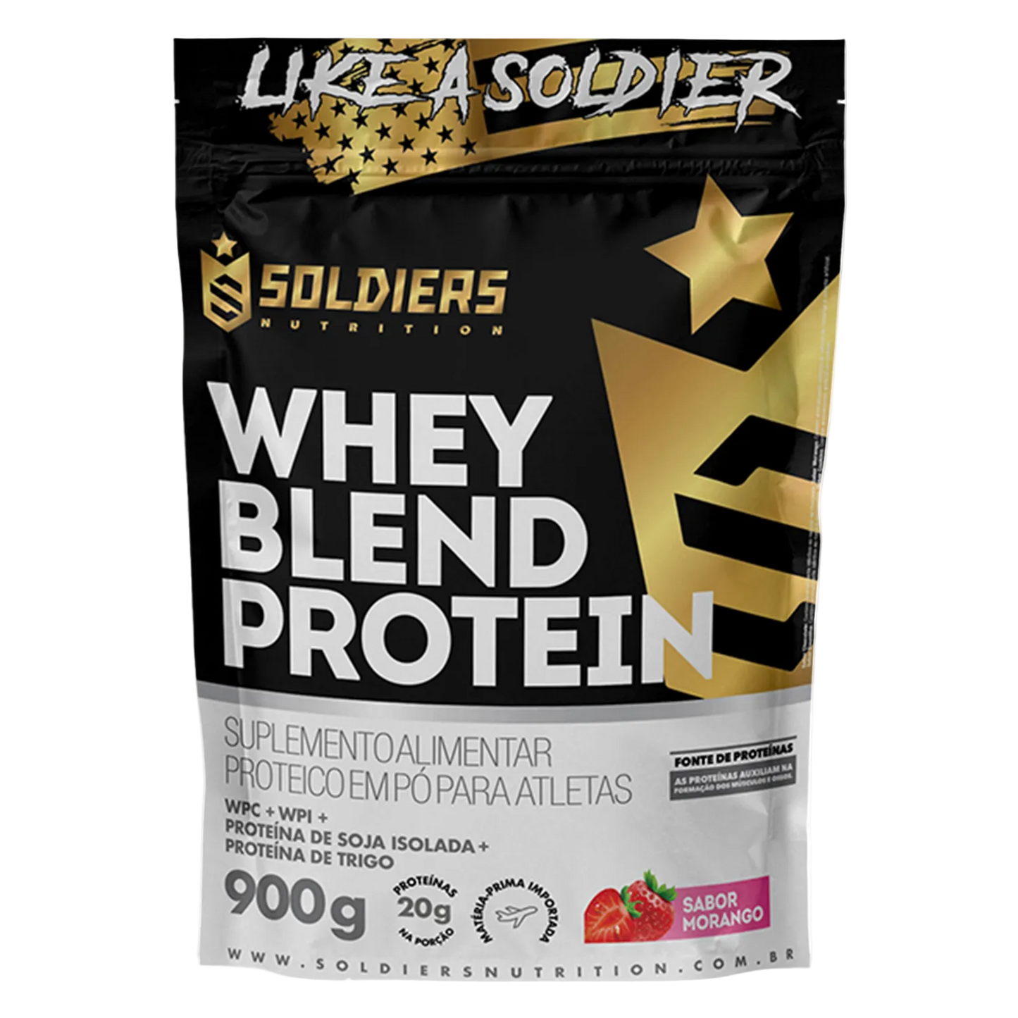 Whey Blend Protein Concentrado e Isolado - 900g - Soldiers Nutrition