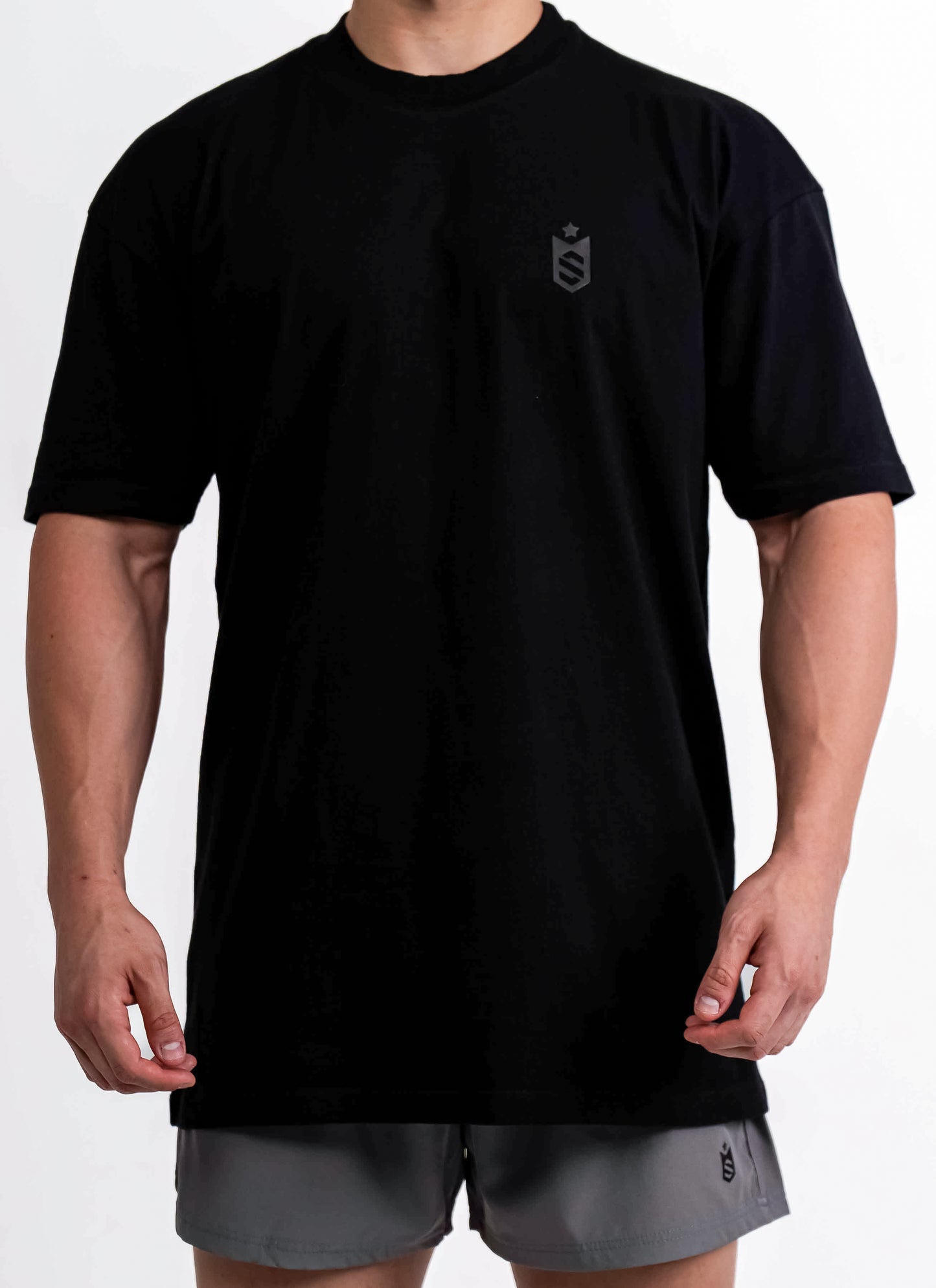 Camiseta Oversized SN Grey  Emblem Preto - Soldiers Nutrition