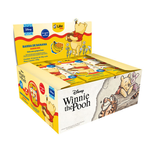 Barrinha de Banana 20g Sem Açúcar Sabor Mel 12un - Like Kids