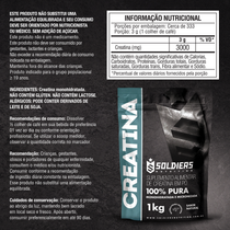 Kit: Creatina Monohidratada 1kg + Creatina Monohidratada 150g - Soldiers Nutrition