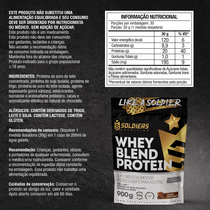 Whey Blend Protein Concentrado e Isolado Chocolate 900g - Soldiers Nutrition