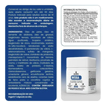 Suplemento alimentar INTÉRA AZ Homem Premium com informações nutricionais, ingredientes e embalagem destacada.