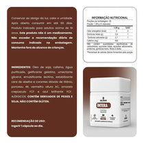 Embalagem de suplemento de cafeína em cápsulas, ingredientes e tabela nutricional em destaque.