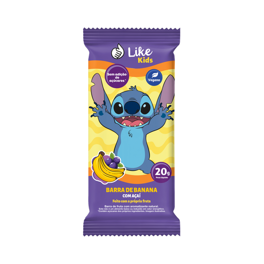 Barra Banana com Açai Sem Açúcar Vegana - Like Kids
