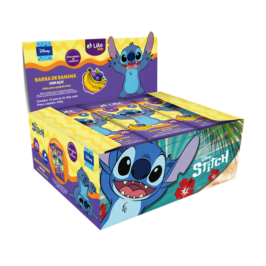 Barrinha de Banana 20g Sem Açúcar Sabor Açai 12un - Like Kids
