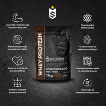 Whey Protein Concentrado Chocolate Belga 1kg - Soldiers Nutrition