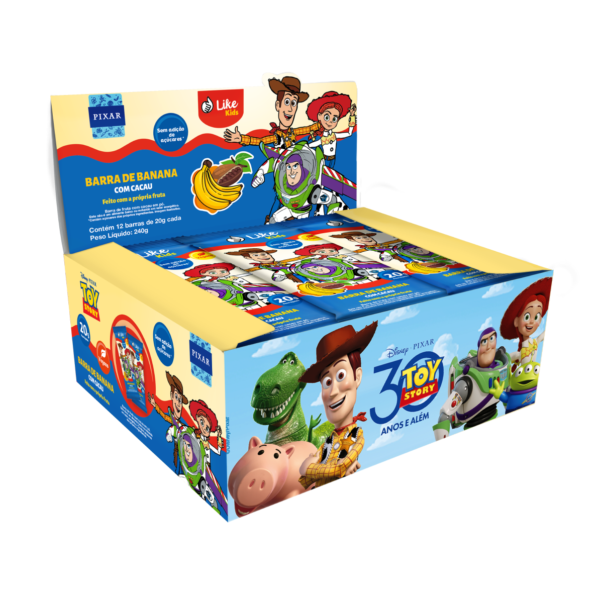 Barra Banana com Cacau Sem Açúcar Vegana - Like Kids