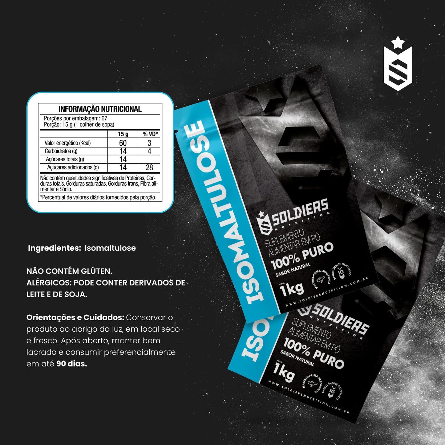 Isomaltulose 1Kg - 100% Puro Importado - Soldiers Nutrition
