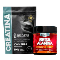 Kit: Beta Alanina 250g + Creatina Monohidratada 500g - 100% Pura Importada - Soldiers Nutrition