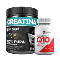 Kit: Coenzima Q10 100mg + Creatina Monohidratada Pote 300g - Soldiers Nutrition