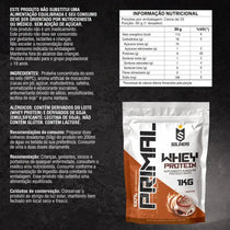 Embalagem de whey protein sabor mocaccino, suplemento alimentar proteico em pó, 1kg.