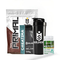 KIT PRIMEIRO PASSO Whey 1Kg, Creatina, Multivitamínico e Coqueteleira