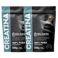 Kit: 2 Creatinas Monohidratadas 500g - 100% Pura Importada - Soldiers Nutrition