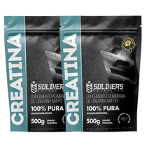 Kit: 2 Creatinas Monohidratadas 500g - 100% Pura Importada - Soldiers Nutrition