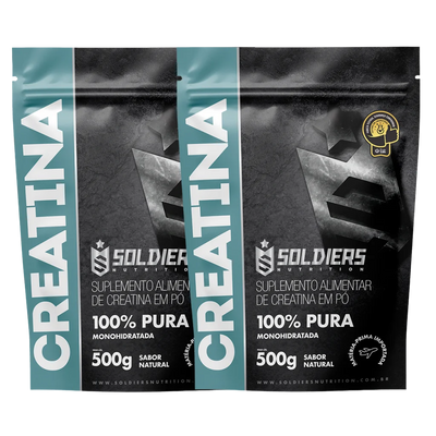 Kit: 2 Creatinas Monohidratadas 500g - 100% Pura Importada - Soldiers Nutrition
