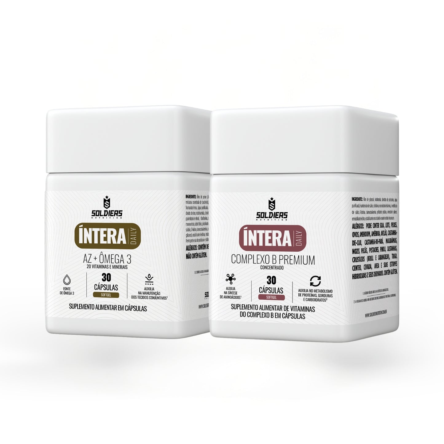 Kit: Multivitamínico AZ e Ômega 3 + Complexo B Premium Íntera Daily - Soldiers Nutrition