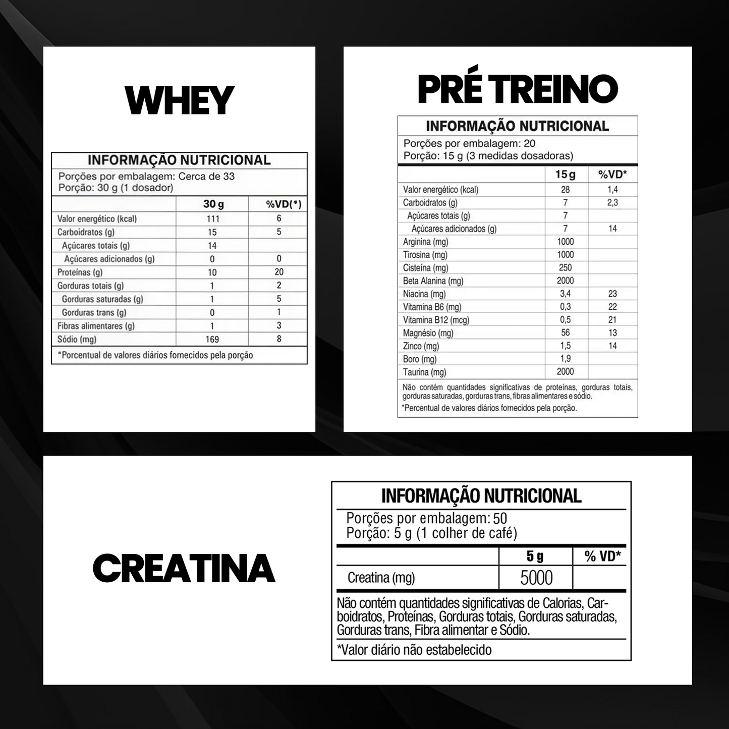 Kit Whey Primal 1Kg + Creatina 300g + Pré Treino Evolution 300g