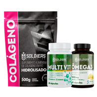 Kit: Colágeno  500g + Ômega 3 + Multivitaminico Soldiers Nutrition