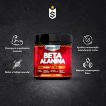 Pote de suplemento beta alanina 250g para crescimento muscular, resistência e recuperação pós-treino.
