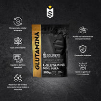 L - Glutamina 500g - 100% Pura Importada - Soldiers Nutrition