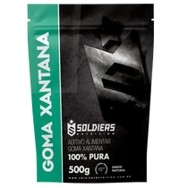 Embalagem de goma xantana 100% pura, aditivo alimentar, 500g, sabor natural.