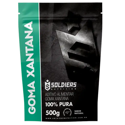 Embalagem de goma xantana 100% pura, aditivo alimentar, 500g, sabor natural.