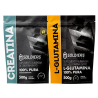 Kit: Creatina Monohidratada 500g + Glutamina 500g - 100% Puro Importado - Soldiers Nutrition